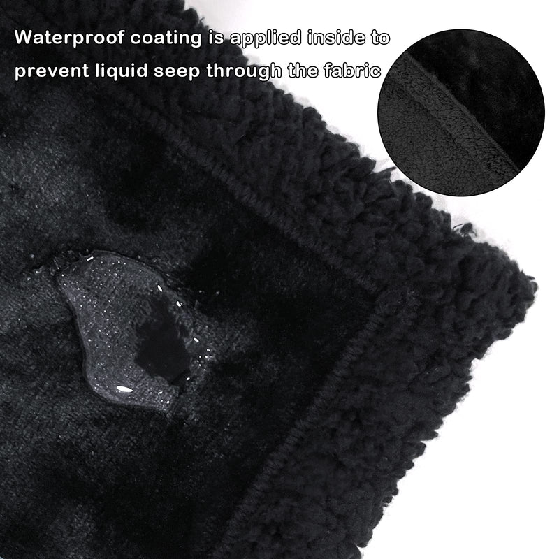 Waterproof Pee Proof Dog Blanket Cat Blanket for Large Medium Small Puppy Dogs Cats, Soft Sherpa Fluffy Fleece Washable Pet Blanket for Bed Sofa Couch Crate, Thick Durable Dog Bed Cover Black 28"X39" 28''×39'' - PawsPlanet Australia