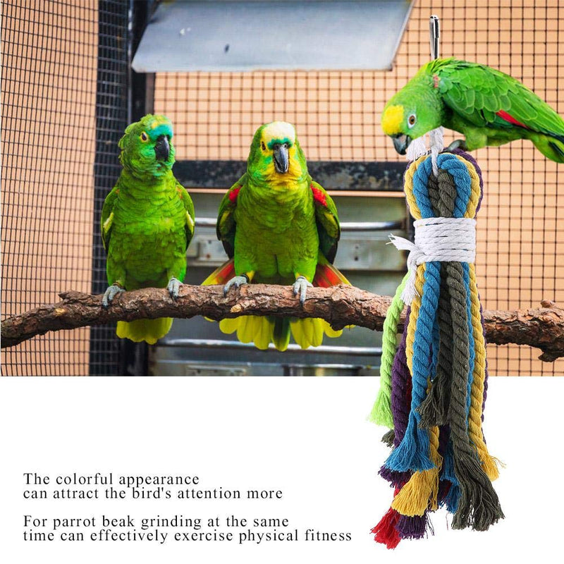 Parrot Chew Toy, Colorful Cotton Rope Toy Bird Preening Grooming Ropes for Macaw African Greys Budgies Parakeet Cockatiels Cockatoo Conure Lovebird Finch - PawsPlanet Australia