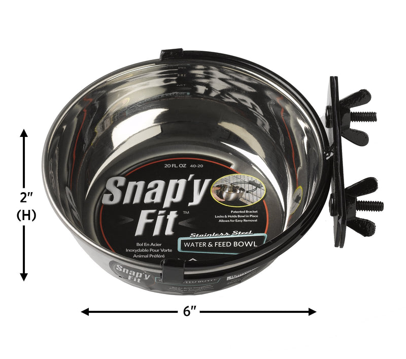 [Australia] - MidWest Homes for Pets Snap'y Fit Stainless Steel Food Bowl/Pet Bowl 20 Ounces (2.5 cups) 