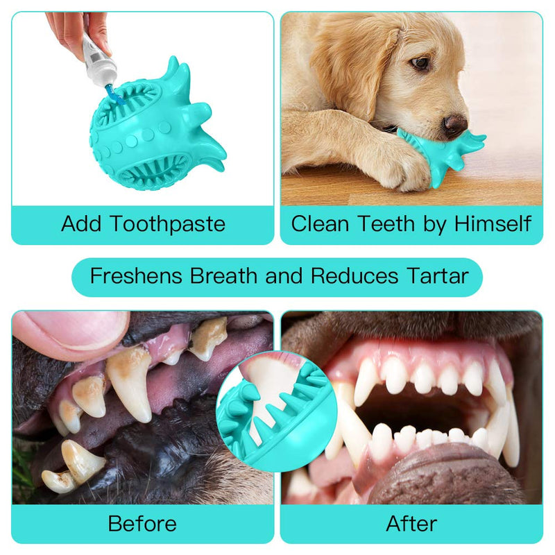 Dog Toy Ball Tooth Cleaning Octopus Shape Jolly Ball for Dogs Chew Squeaky Toys Treat Food Dispensing Ball for Small/Medium Dogs Puzzle Interactive Toy Ball for Puppy (Blue) Blue - PawsPlanet Australia