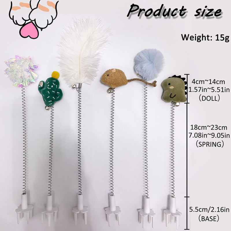 YOOLEETC 6PCS Cat Toys,Cat Wand Toy,Cat Scratcher Toys,Cat Scratcher Plug-ins & Cat Fun Themselves Play Toys,Fun Toy for Cat Kitty Kitten Puppy. (6PCS) - PawsPlanet Australia