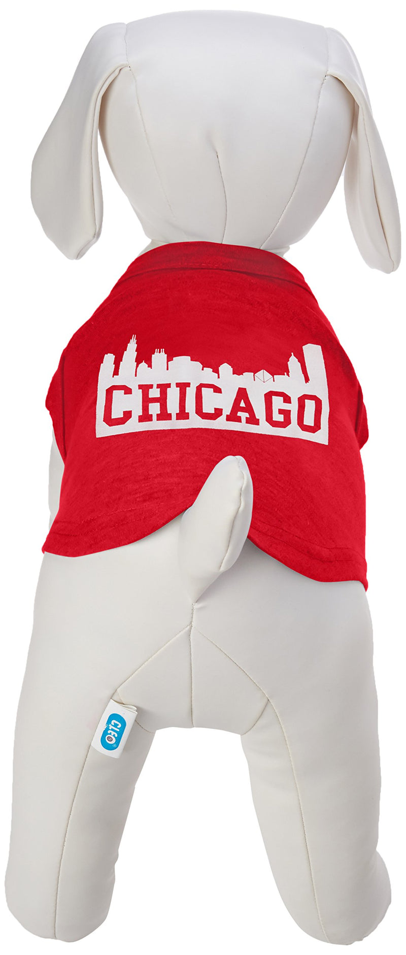 [Australia] - Mirage Pet Products 12-Inch Chicago Skyline Screen Print Shirt for Pets, Medium, Red 