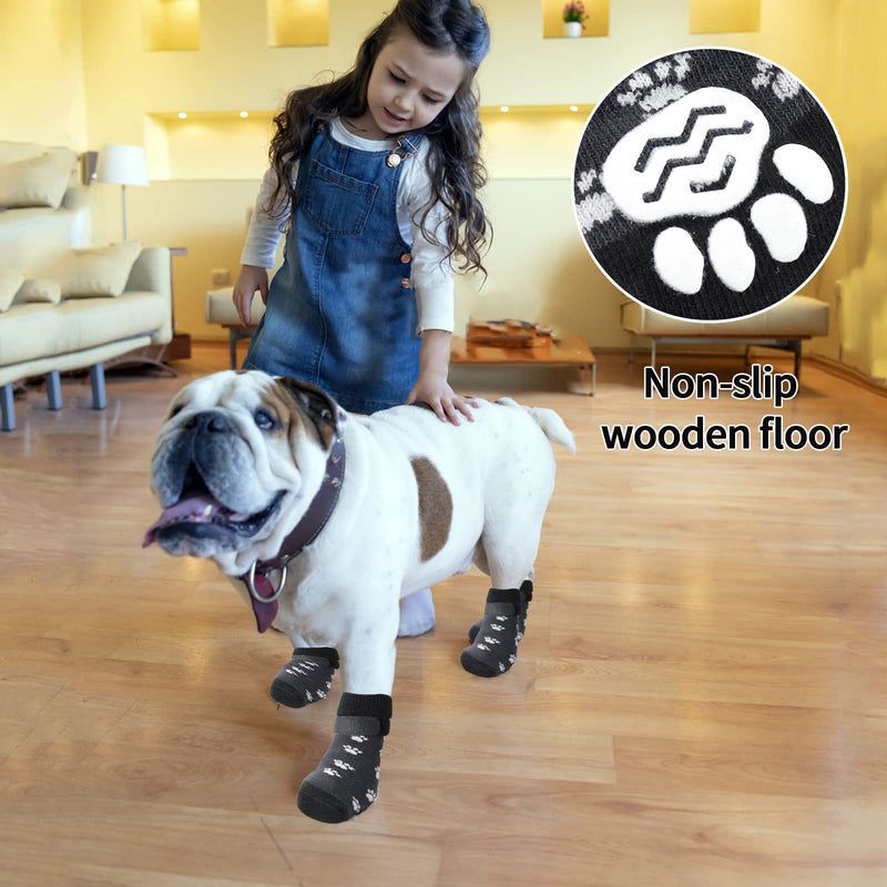 Anti Slip Paw Protectors Dog Socks, Double Side Non-Slip Dog Socks with Adjustable Straps, Traction Control for Indoor Wooden Floor (B, S) B - PawsPlanet Australia