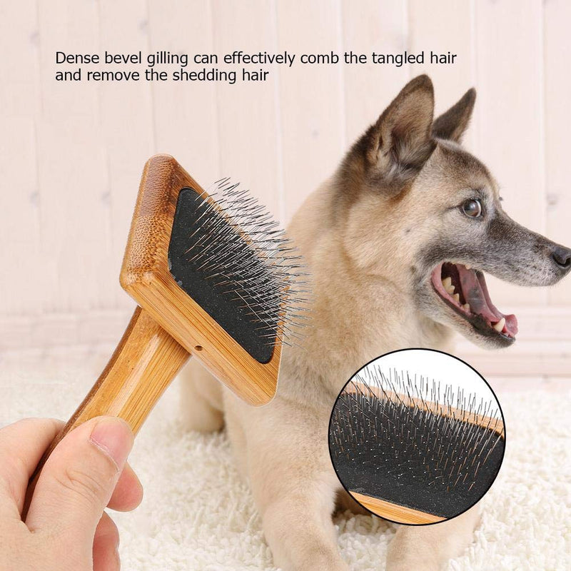 [Australia] - Dog Shedding Comb Bamboo Slicker Dog Cat Grooming Brush Massage and Stimulate Healthy Comb for Dogs, Cats with Short or Long Hair #1 