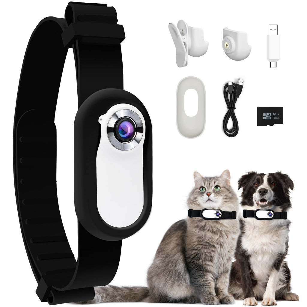JeaTone Cat Camera Collar with 8G SD Card,1080P No WiFi No App Dog Collar Camera,Portable Tiny Sport Action Pet Collar Camera,Video Records,Indoor/Outdoor,Birthday Gifts for Cat,Dog - PawsPlanet Australia