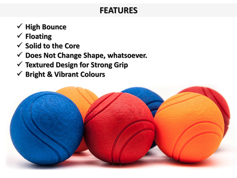 Pet Touch 2 X 5cm Solid Core Rubber Ball HIGH BOUNCING Dog Toys Indestructible Virtually Tough Dog Toys Interactive Dog Toys Strong Rubber Balls for dogs (Small (50mm), 2 Balls(Blue+Orange)) Small (50mm) 2 Balls(Blue+Orange) - PawsPlanet Australia