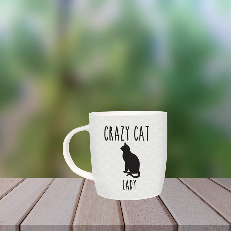 Splosh Precious Pets Mug Collection – Crazy Cat Lady, Grey and Black Ceramic Mug with Pet Silhouette, Gift Boxed, Dishwasher Safe - PawsPlanet Australia