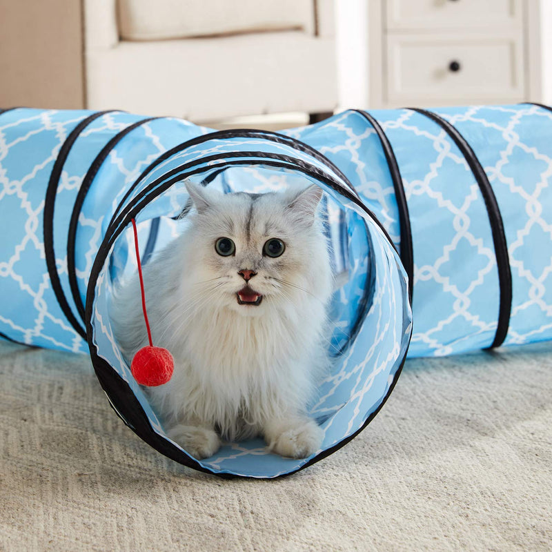 WESTERN HOME WH Cat Tunnels for Indoor cat, Pet Cat Tunnel Tube Cat Toys 3 Way Collapsible, Cat Play Tent Interactive Toy Maze Cat Tunnel Bed with Balls for Cat Puppy Kitten Rabbit - PawsPlanet Australia