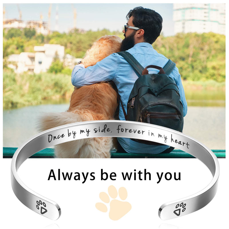 Sureio Pet Memorial Set Includes Pet Memorial Cuff Bracelet Pet Memorial Keychain and Elegant Box Dog Cat Remembrance Loss of Pet Jewelry Sympathy for Pet Lover - PawsPlanet Australia