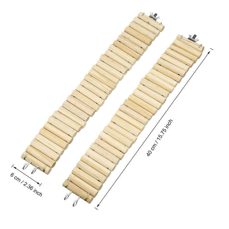 Sumind Wooden Pet Ladder Bridge 2 Pieces Soft Animal Bridge (Wooden Color) Wooden Color - PawsPlanet Australia