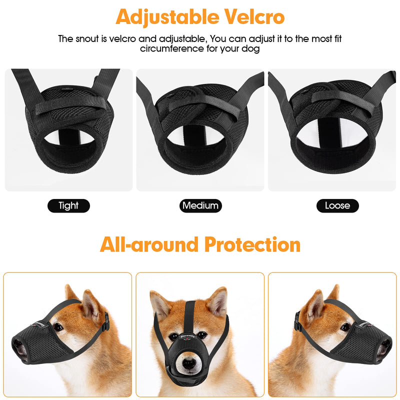 Dog Muzzle, Mesh Breathable Dog Muzzles for Biting Barking and Chewing, Adjustable Pets Muzzle for Small Medium Large Extra Dogs with Velcro and Buckle - PawsPlanet Australia