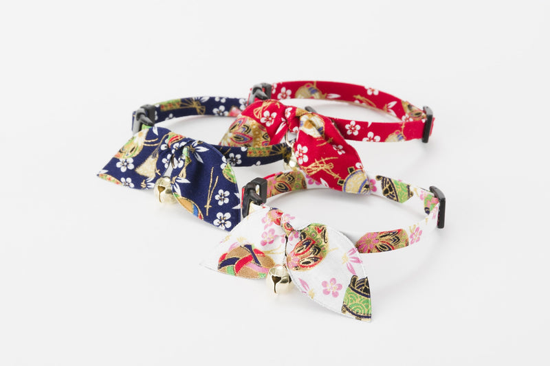 NECO ICHI CATS FIRST Necoichi Kimono Ribbon Cat Collar Blue - PawsPlanet Australia