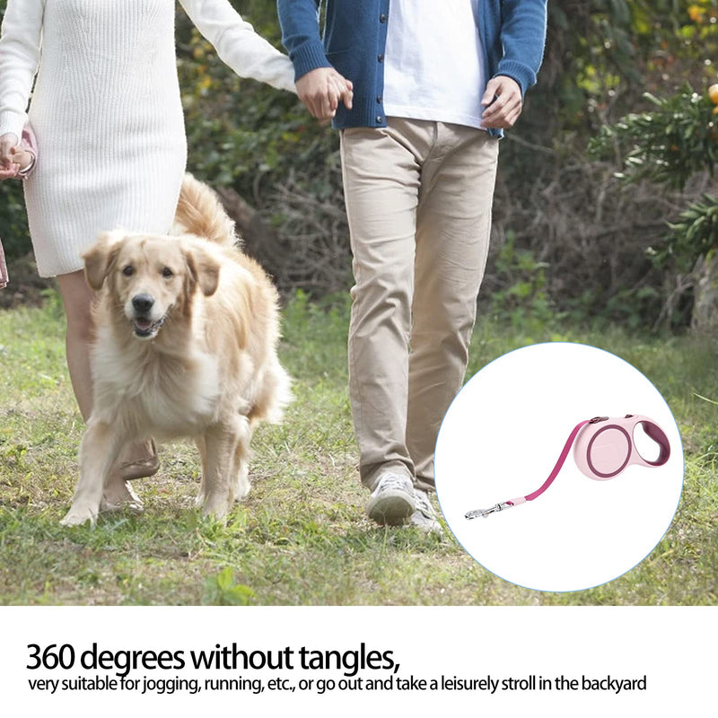 Pet Automatic Traction Rope,plplaaoo Dog Leash, Retractable Non-Slip Handle, One-Hand Brake, Dog Leash for Small and Medium Dogs, Heavy Duty Dog Leash (5M-Red) 5M Red - PawsPlanet Australia