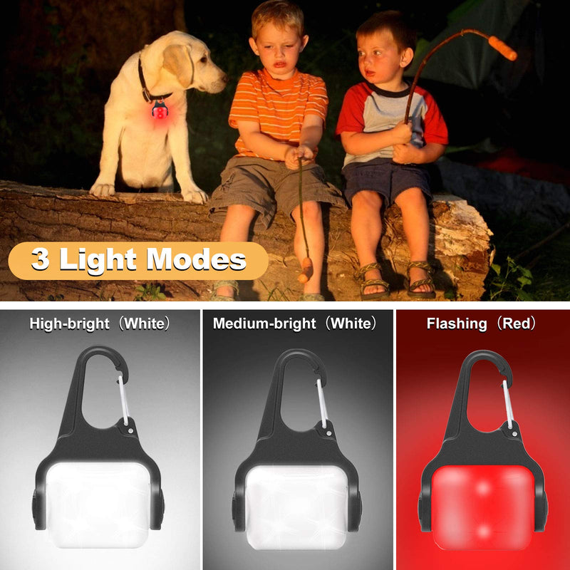 Dog Lights for Night Walking, Clip on USB Rechargeable Dog Collar Light, 3 Light Modes Dog Light, IP65 Waterproof Dog Night Light, LED Safety Light for Running, Camping, Climbing, Bike, 2 Pack White - PawsPlanet Australia