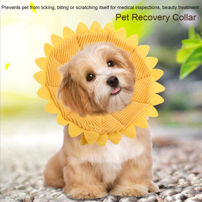 Protective Collar Pet Recovery E Collar Cotton Sunflower Collar Neck Cone Cone Collar Pet Protective Collar for Dogs and Cats 20-23cm - PawsPlanet Australia
