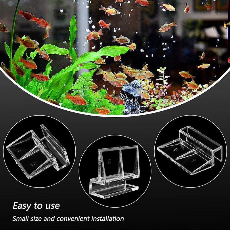 LEEFONE 16 PCS 8mm Acrylic Aquarium Cover Clip, Clear Fish Tank Glass Cover Clip Support Holder Universal Lid Clips for Rimless Aquariums - PawsPlanet Australia