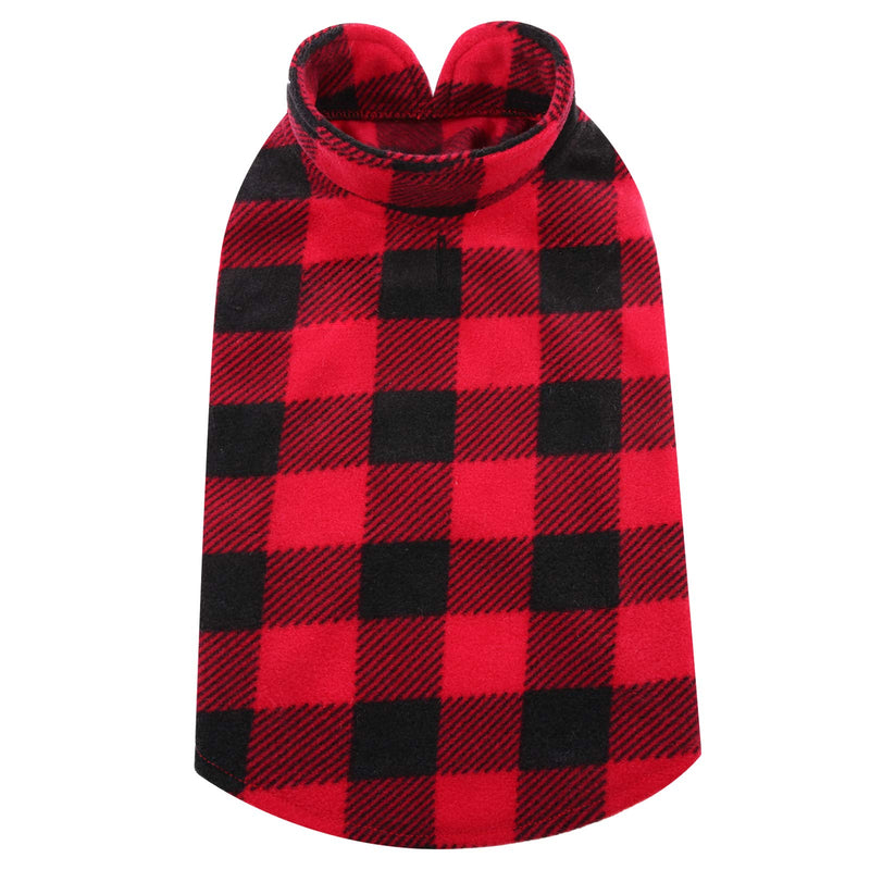 Kuoser Stretch Dog Fleece Vest, Soft Classic Plaid Basic Dog Sweater for Small Dogs & Cats, Warm Dogs Shirt Pullover Dog Coat Jacket Winter Dog Clothes for Teddy Chihuahua Yorkshire with Leash Hole XX-Small (Pack of 1) Red Plaid - PawsPlanet Australia