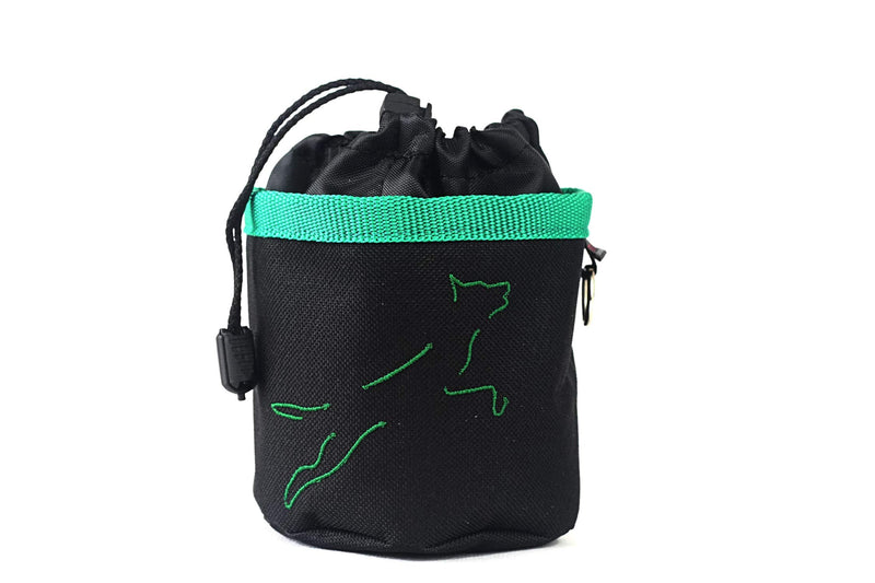 DOG TREAT BAG with a BELT/POUCH/SACHET/BAG for dogs snacks HAND MADE DOG TREAT POUCHES Puppy Training Genuine DogDirect London colourful (Black-dark green) C1 Black-dark green - PawsPlanet Australia