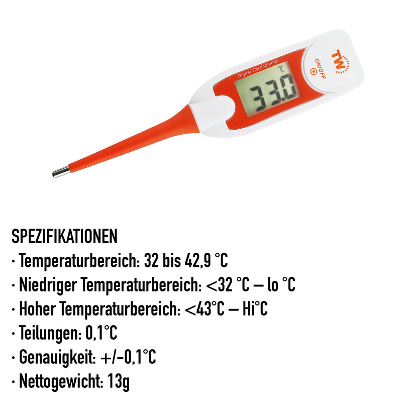 Premium pet thermometer for pet owners of dogs, cats, horses, flexible digital temperature probe including veterinary hobdays chart - PawsPlanet Australia