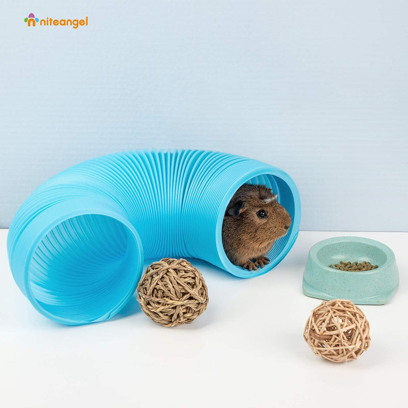Niteangel Fun Tunnel with 3 Pack Play Balls for Guinea Pigs, Chinchillas, Rats and Dwarf Rabbits Blue - PawsPlanet Australia