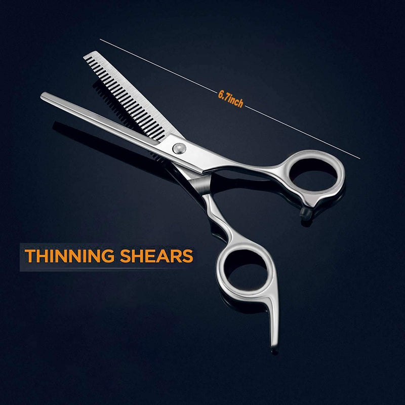 Pet Grooming Scissors Kit,Dog Cats Grooming Scissors Set with 6.7" Thinning Shears,6.7" Straight Shears,6.7" Curved Down Shears Great for Groomers,Home Grooming and Groomer Beginners - PawsPlanet Australia