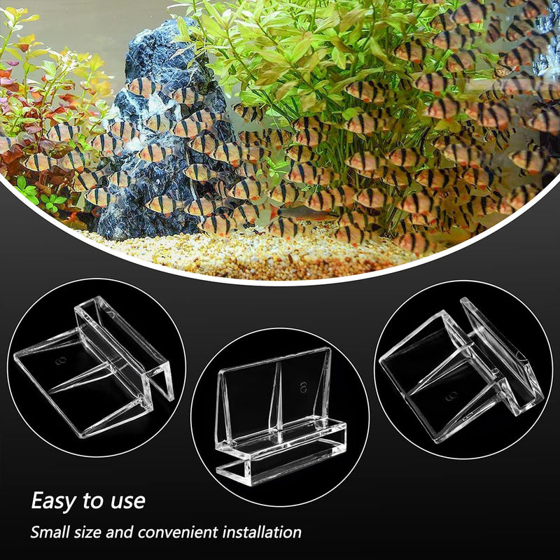 LEEFONE 16 PCS 6mm Acrylic Aquarium Cover Clip, Clear Fish Tank Glass Cover Clip Support Holder Universal Lid Clips for Rimless Aquariums - PawsPlanet Australia