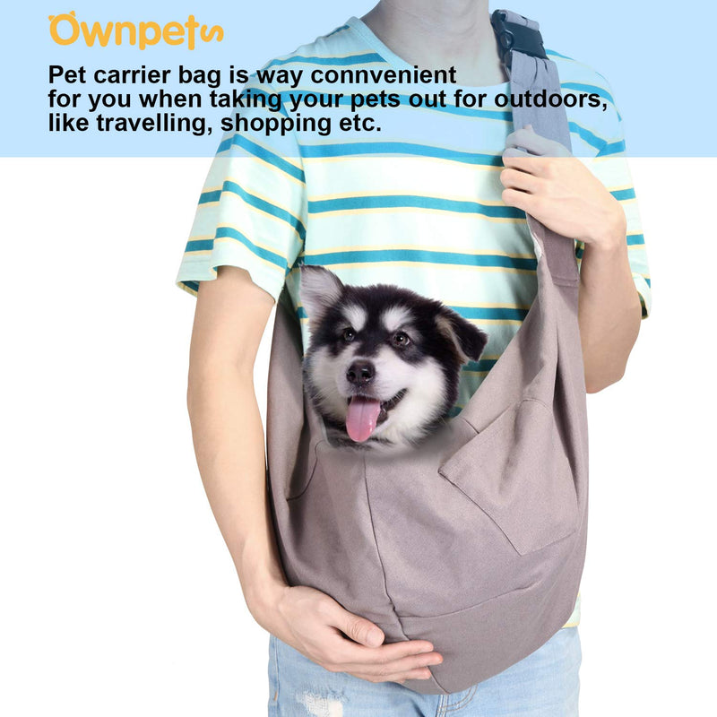 AGPTEK Pet Sling Carrier, Ownpets Dog Sling Bag Shoulder Carry Bag with Pocket - Safe, Comfortable, Reversible, Adjustable, Fit Small & Medium Pets, Perfect for Outdoor Activities - PawsPlanet Australia