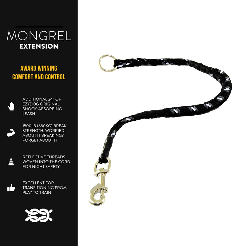 [Australia] - EzyDog Mongrel Dog Leash Extension, 24-Inch Black 