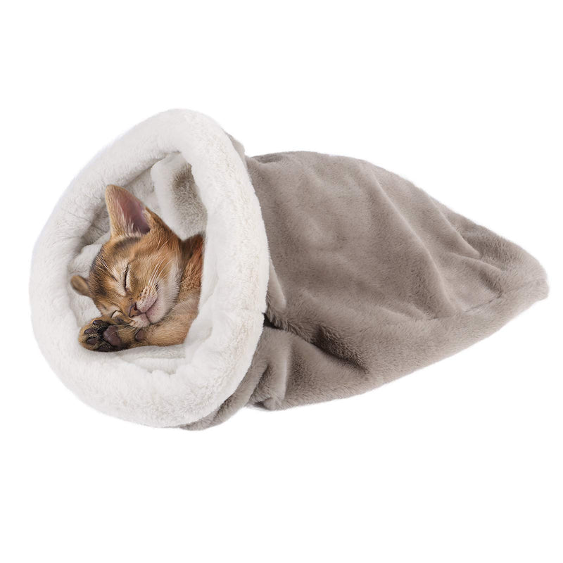 Cat Sleeping Bag Self Warming Cat Beds for Indoor Cats Cute Soft Fluffy Cat Bed Mat Washable Kitten Bed for Puppy Small Dogs & All Size Cats (Grey) Grey - PawsPlanet Australia