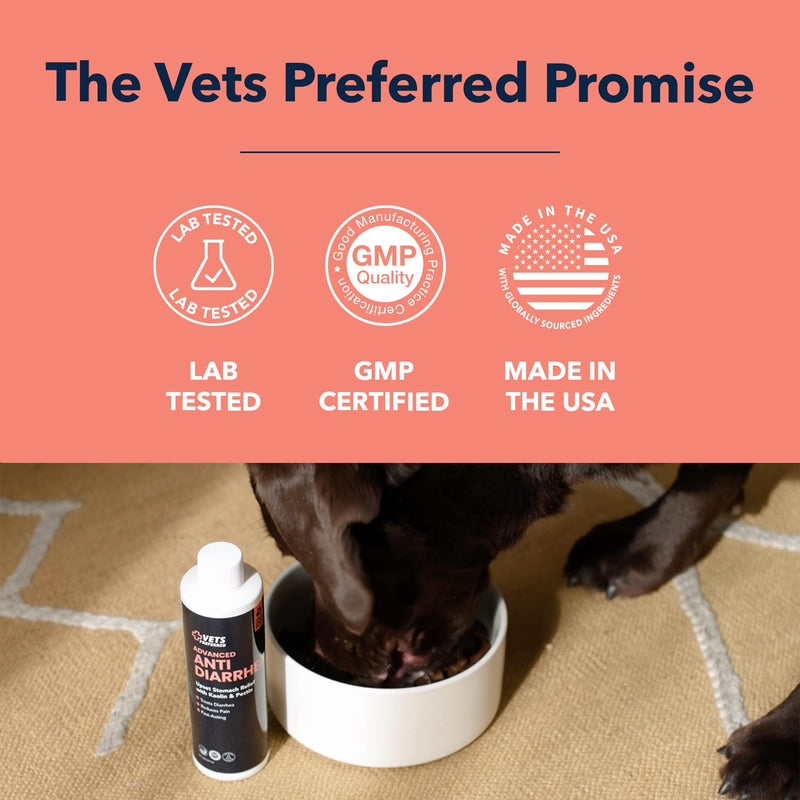 Vets Preferred Anti Diarrhea Liquid for Dogs - Dog Diarrhea Medication with Pectin and Kaolin (8 oz.) | Once Every 12 Hours for Dog Diarrhea & Dog Gas Relief 8 oz. - PawsPlanet Australia