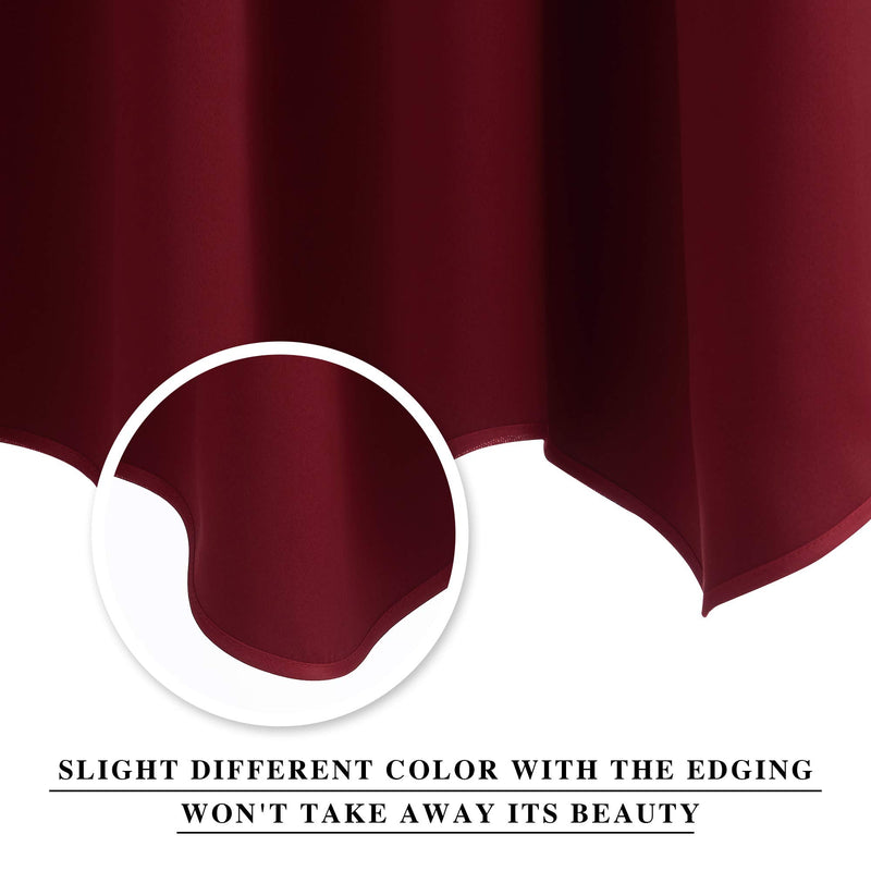 NICETOWN Basement Window Scalloped Red Valances - Elegant 52 inches Wide by 18 inches Long Blackout Curtains for Living Room & Guestroom & Bedroom & Chirstmas Decor (Burgundy, Pack of 2 Pieces) W52 x L18 Burgundy Red - PawsPlanet Australia