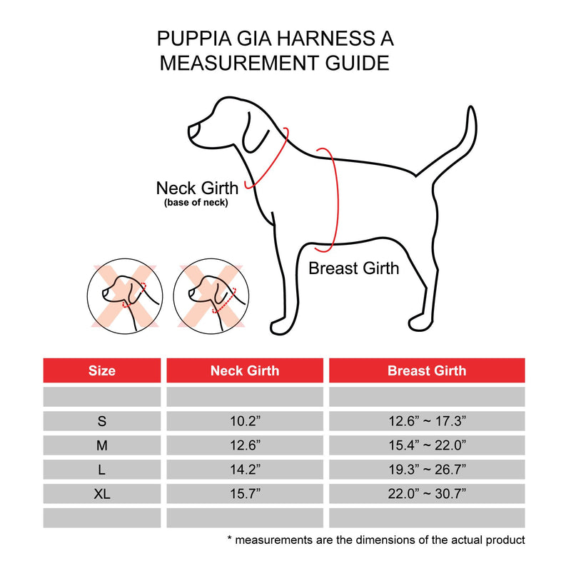 [Australia] - Puppia Gia Harness A, Large, Black 