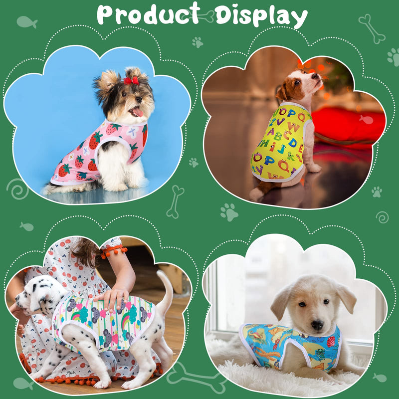10 Pieces Lovely Puppy Shirts Print Dog Clothes Breathable Pet Cartoon Dog T Shirt Clothes Sweatshirt for Small Dogs Puppy Cats - PawsPlanet Australia