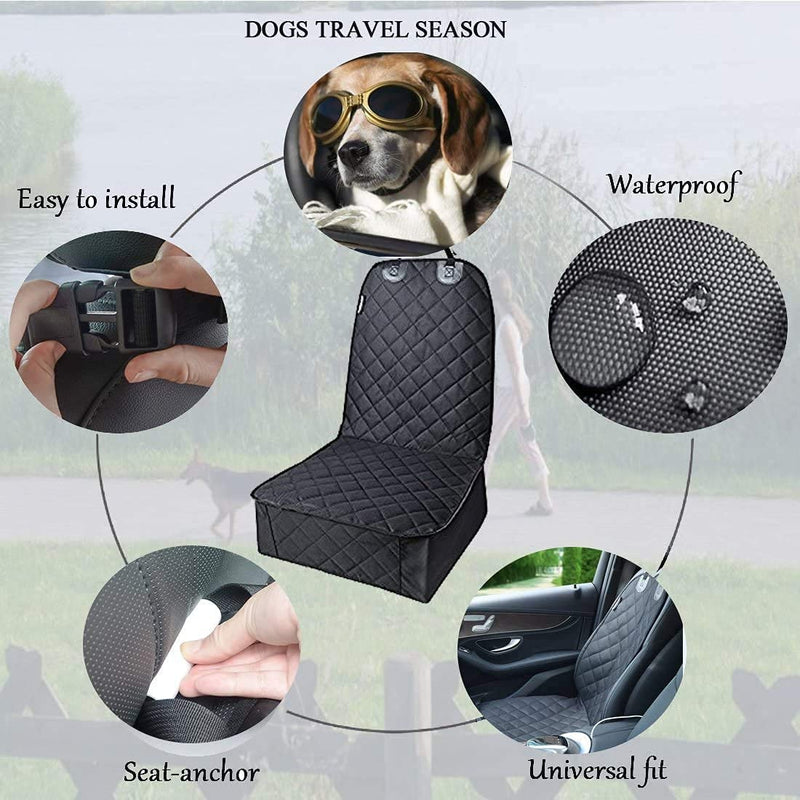 Dog Car Seat with Pet Seat Belt, Dog Booster Seats (2-in-1) Fold Down Flaps for Full Front Seat Coverage or Small Dog Hammock | Pet Travel Accessories (Car seat) - PawsPlanet Australia