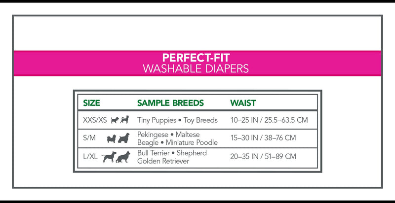 [Australia] - Vet's Best Perfect Fit Washable Female Dog Diaper, 1 count Small/ Medium 