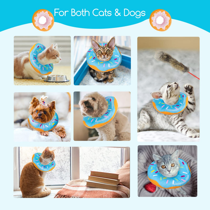 Nobleza Cat Cone Collar Soft, Adjustable Cute Donut Pet Recovery Collar for Wound Healing, Comfy Alternative Elizabethan Collar Medical Neck Pillow After Surgery Inner diameter: 7.5cm, outer diameter: 22cm - PawsPlanet Australia