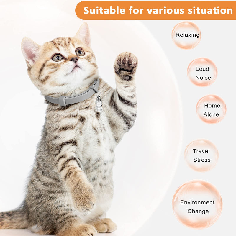5 Set Cat Collar Adjustable Waterproof Cat Collars Reduce itching Cat Collars with 5 Pet ID Pendants Grey - PawsPlanet Australia