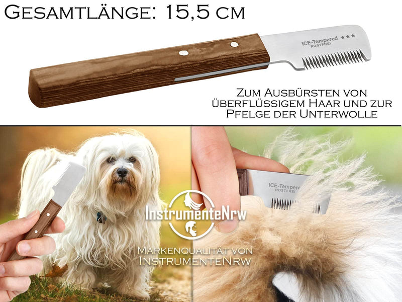 Trimming knife set for dogs and cats with fine and medium teeth, 2-piece grooming comb for dog fur, undercoat, fur knife, dog scissors, stainless steel knife, brand quality for long hair and short hair - PawsPlanet Australia