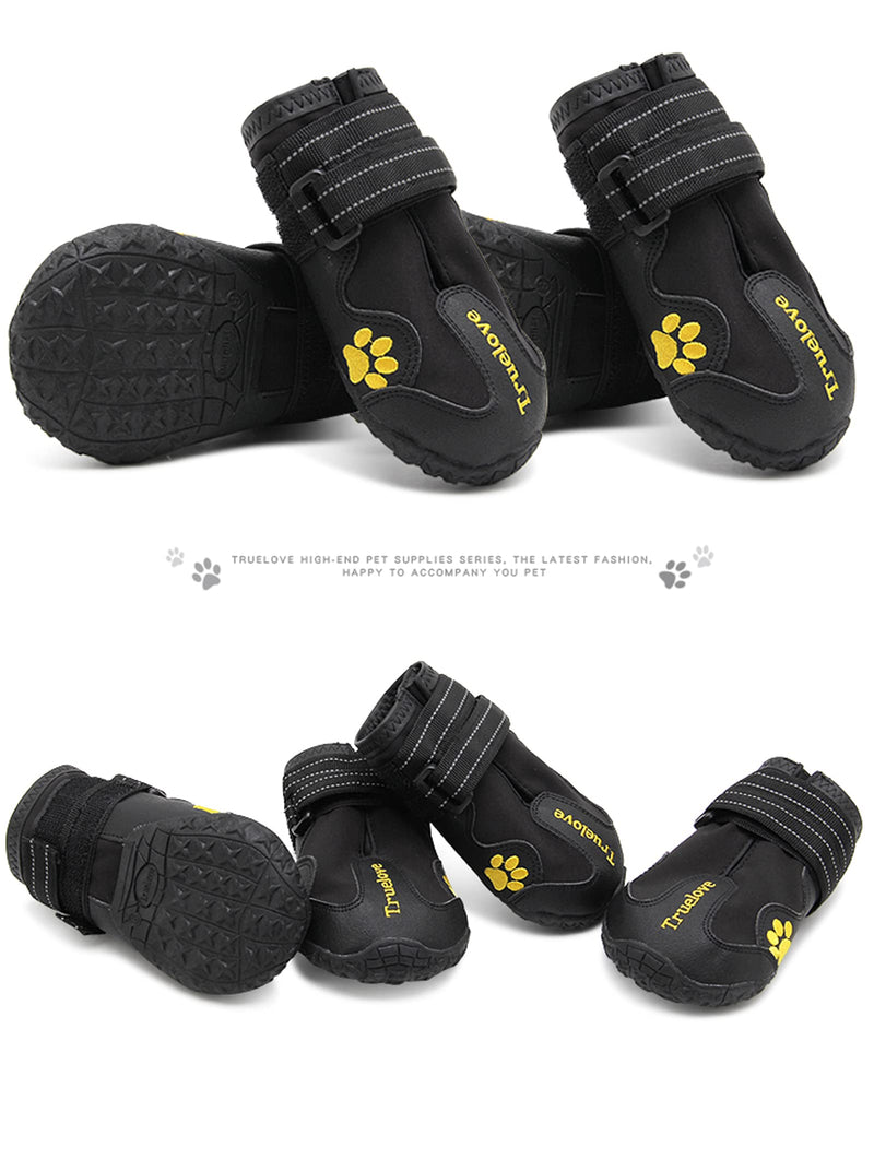 TrueLove Dog Shoes Waterproof Anti-slip Rain Boots Paw Protectors Reflective TLS3961(Black,1#) 1# Black - PawsPlanet Australia