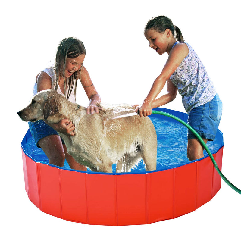 EEM Foldable Pet Bathtub, Collapsible PVC Dogs Cats Swimming Pool,Dog Pool Pet Bathing Wash Tub, Water Pond Pool for Dogs Cats (80 * 30) 80*30 - PawsPlanet Australia