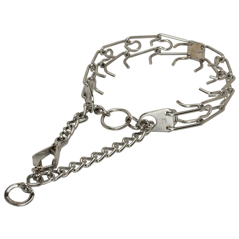 Herm Sprenger Chrome Plated Ultra Plus Prong Collar for Rottweiler with Swivel and Quick Release Snap Hook - 3.2 mm x 23 inches - PawsPlanet Australia
