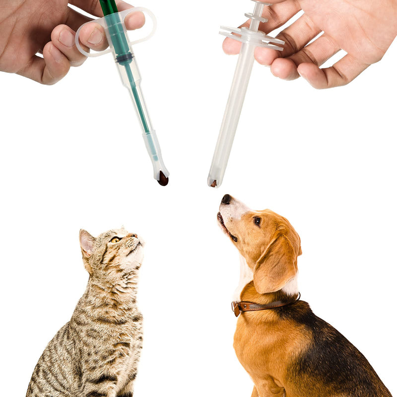 2 Pieces Pet Syringe Pet Pill and Liquid Feeding Dispenser Safety Cat Dog Pill Popper Soft Tip Pet Tablet Pill Feeder for Cat Dog Puppy Kitten - PawsPlanet Australia