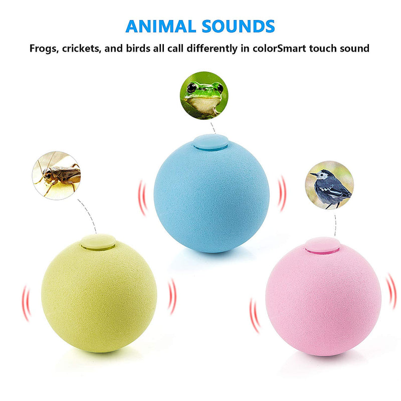 [Australia] - PAKESI Cat Toy Ball, 3PACK, Including Frog, Cricket, Bird Three Kinds of Calls for cat Gravitational Ball, Built-in Catnip 