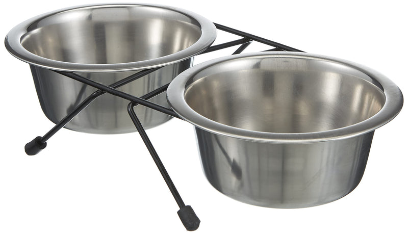 Trixie Eat on Feet Two Stainless Steel Bowl Set for Dog, 0.45 Litre - PawsPlanet Australia