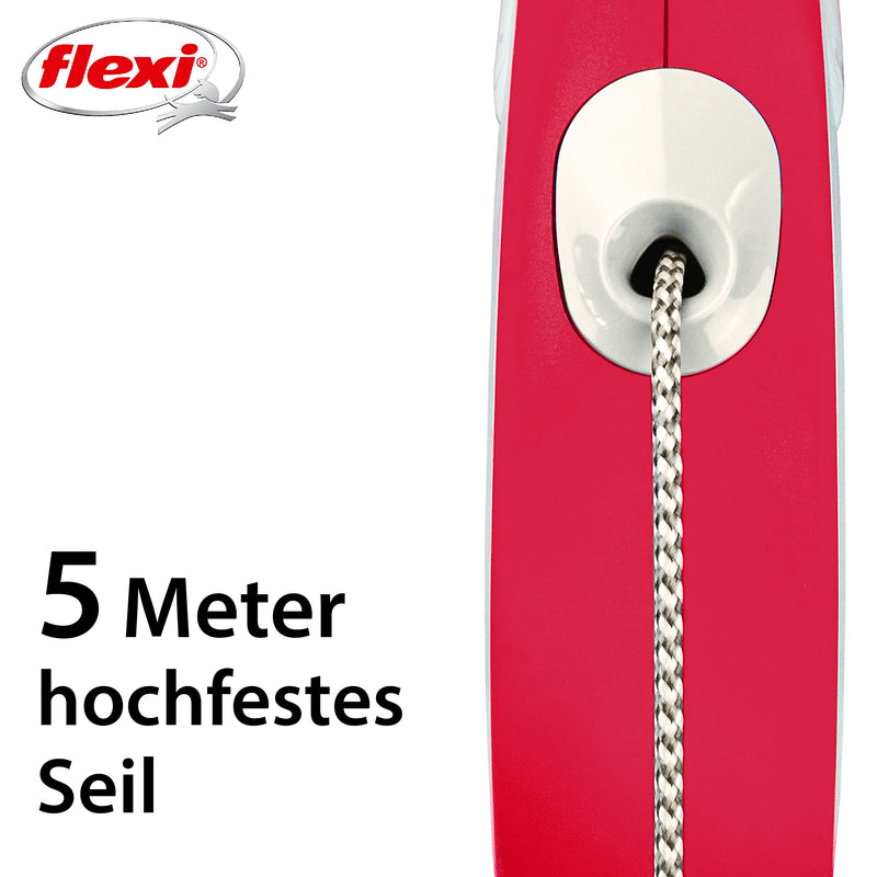 flexi dog leash, extendable, with soft handle, 3 m / 5 m / 8 m / 8 m / 8-20 kg, red, small, 4000498042823 - PawsPlanet Australia