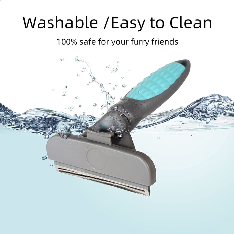 DongxiTech Undercoat Deshedding Tools for Dogs, Deshedding Brush for Dogs, Removes Loose Hair Up to 95% and Combats Dog Shedding. Pets Self Cleaning Brush 1blue - PawsPlanet Australia