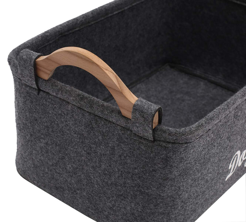 Morezi Felt dog diapers storage bin 38x25x18cm, portable car travel container - perfect for organizing pet diapers,toys, leashes - basket only - PawsPlanet Australia