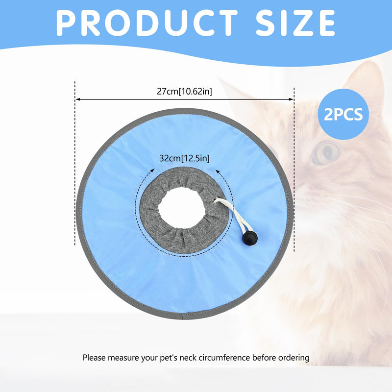 Bekecidi Cat Recovery Collar, 2 Pack Adjustable Cat Neck Guard Flat Collar Pet Elizabeth Collar Prevent Kittens and Puppies from Licking Wounds (L) Large (4th - PawsPlanet Australia