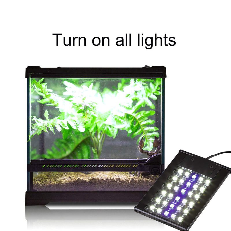 [Australia] - REPTI ZOO Terrarium Light Day and Night Mode Reptile LED Light Hood for Reptile Terrarium White Light and Blue Light Fit for Different Pet Habits 