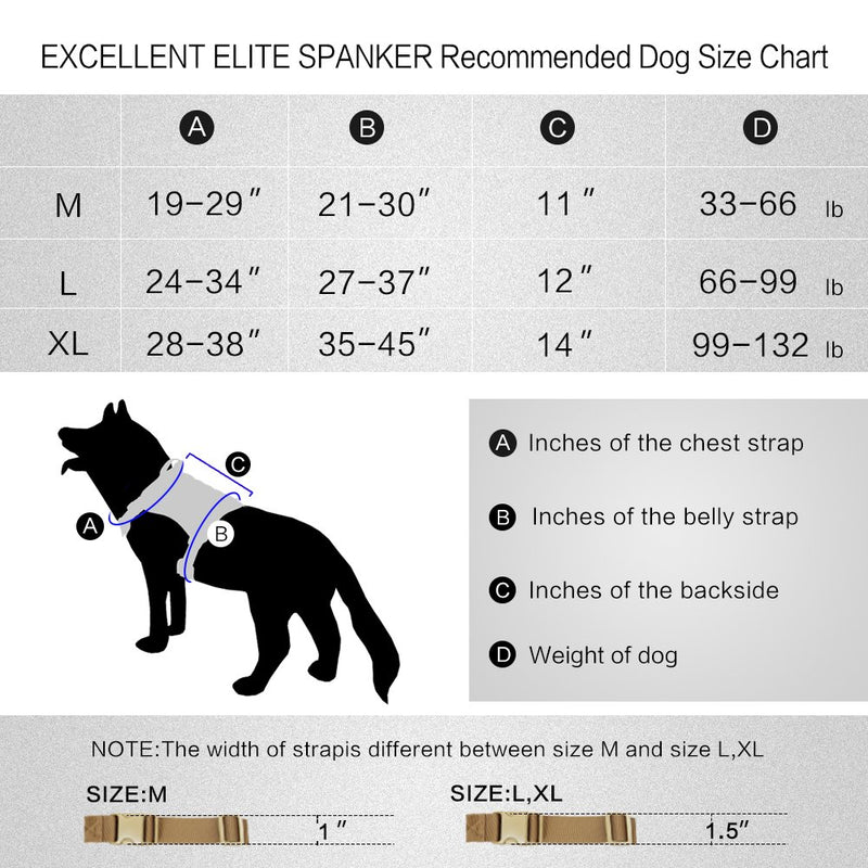 [Australia] - EXCELLENT ELITE SPANKER Tactical Dog Harness Military Dog Harness Working Dog Vest Molle Adjustable Training Vest Patrol K9 Harness Large with Handle XL Grey 